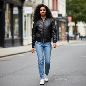 NAADAM Dark Wool Cashmere Blend Bomber Jacket